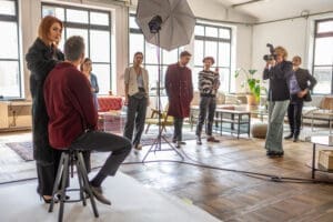 model photoshoot in studio representing self-assessment for models and tax guidance for uk creatives.