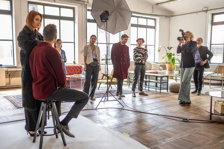 Model photoshoot in studio representing Self-Assessment for Models and tax guidance for UK creatives.